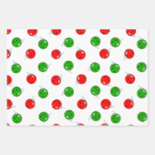 ああ何おもしろいクリスマスピックボール緑と白 ラッピングペーパーシート (正面2)