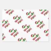 ああ何おもしろいクリスマスピックボール緑と白 ラッピングペーパーシート (正面)