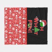 ああ何おもしろいクリスマスピックボール赤と白 フリースブランケット (正面(横))