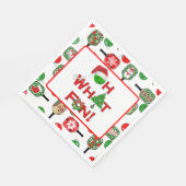 ああ何おもしろいクリスマスピックボール赤と緑 スタンダードランチョンナプキン (角)