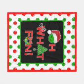 ああ何おもしろいクリスマスピックボール赤と緑 フリースブランケット (正面(横))