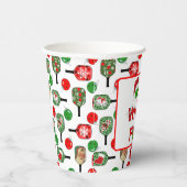 ああ何おもしろいクリスマスピックボール赤と緑 紙コップ (右)