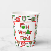 ああ何おもしろいクリスマスピックボール赤と緑 紙コップ (正面)