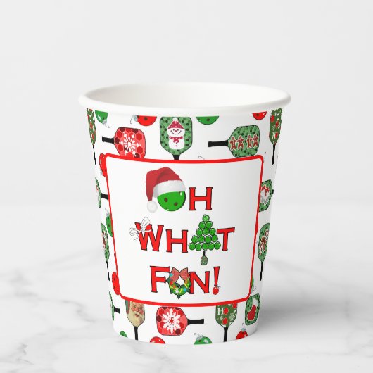 ああ何おもしろいクリスマスピックボール赤と緑 紙コップ (正面)