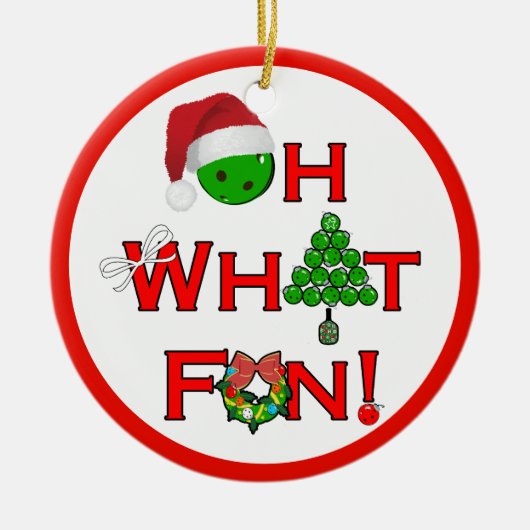 ああ何おもしろいクリスマスピックボール セラミックオーナメント (正面)