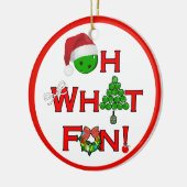 ああ何おもしろいクリスマスピックボール セラミックオーナメント (左)