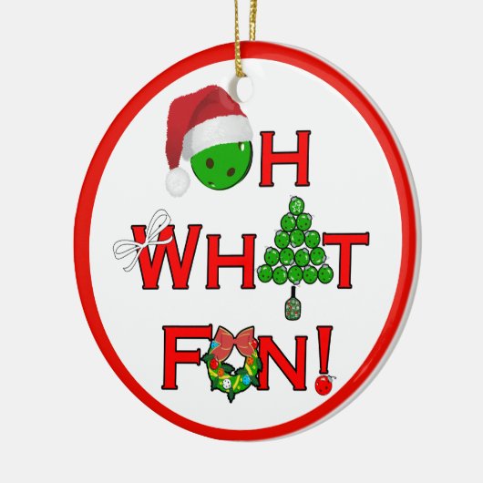 ああ何おもしろいクリスマスピックボール セラミックオーナメント (左)