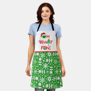 ああ何おもしろいクリスマスピックボールHo Ho Ho Green エプロン