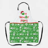 ああ何おもしろいクリスマスピックボールHo Ho Ho Green エプロン (正面)