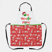 ああ何おもしろいクリスマスピックボールHo Ho Ho Red エプロン (正面)
