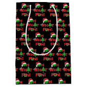 ああ何おもしろいクリスマスピックルボールレッド&ブラック ミディアムペーパーバッグ (正面)