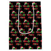 ああ何おもしろいクリスマスピックルボールレッド&ブラック ミディアムペーパーバッグ (裏面)