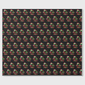 ああ何おもしろいクリスマスピックルボールレッド&ブラック ラッピングペーパー (フラット)