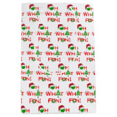 ああ何おもしろいクリスマスピックルボールレッド&ホワイト ミディアムペーパーバッグ (正面)