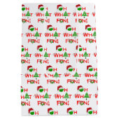 ああ何おもしろいクリスマスピックルボールレッド&ホワイト ミディアムペーパーバッグ (裏面)