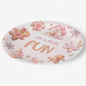 ああ何おもしろいクリスマスピンクの誕生日クッキー ペーパープレート (アングル)