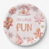 ああ何おもしろいクリスマスピンクの誕生日クッキー ペーパープレート (正面)
