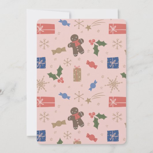 ああ何おもしろいクリスマスピンクスイーの誕生日 招待状 (裏面)