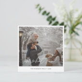 ああ何おもしろいクリスマスファミリーおもしろい雪写真 シーズンカード (スタンド正面)