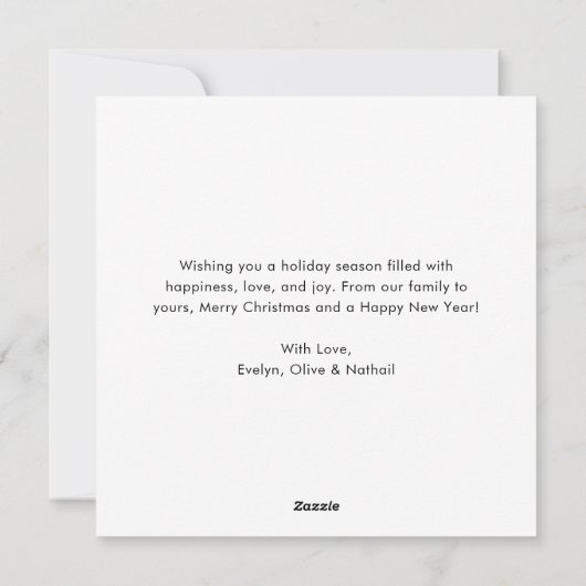 ああ何おもしろいクリスマスファミリーおもしろい雪写真 シーズンカード (裏面)