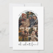 ああ何おもしろいクリスマスファミリーグリーティングアーチフォト シーズンカード (正面)