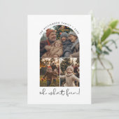 ああ何おもしろいクリスマスファミリーグリーティングアーチフォト シーズンカード (スタンド正面)