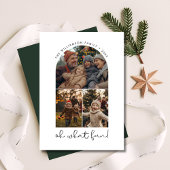 ああ何おもしろいクリスマスファミリーグリーティングアーチフォト シーズンカード