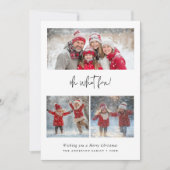 ああ何おもしろいクリスマスファミリーベビーフォトブラウン シーズンカード (正面)