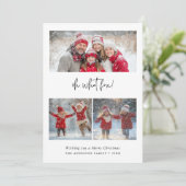 ああ何おもしろいクリスマスファミリーベビーフォトブラウン シーズンカード (スタンド正面)