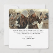 ああ何おもしろいクリスマスファミリーベビー雪写真 シーズンカード (裏面)