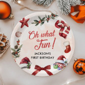 ああ何おもしろいクリスマスファースト誕生日パーティー ペーパープレート