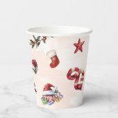 ああ何おもしろいクリスマスファースト誕生日パーティー 紙コップ (裏面)