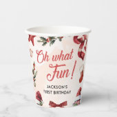 ああ何おもしろいクリスマスファースト誕生日パーティー 紙コップ (正面)