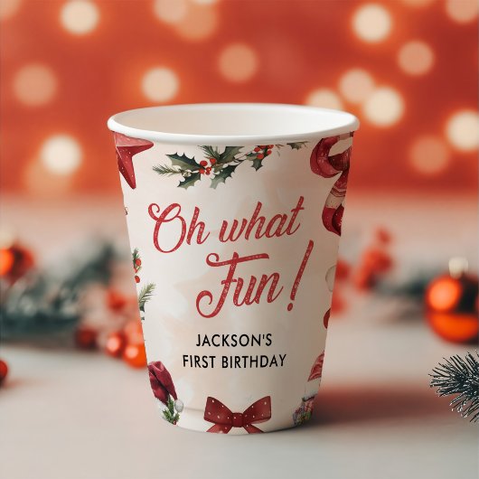 ああ何おもしろいクリスマスファースト誕生日パーティー 紙コップ
