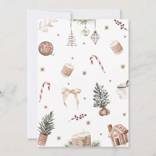 ああ何おもしろいクリスマスファースト誕生日 招待状 (裏面)