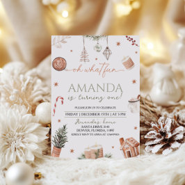 ああ何おもしろいクリスマスファースト誕生日 招待状