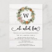 ああ何おもしろいクリスマスリースウッドクリスマスパーティー ポストカード (正面)