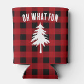 ああ何おもしろいクリスマスレッドブラックバッファロープレイド 缶クーラー (裏面)