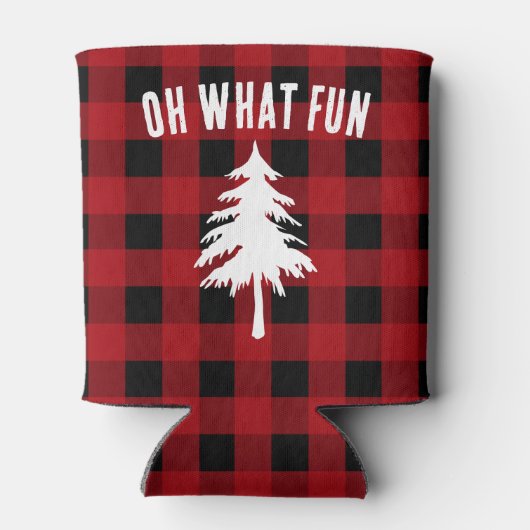 ああ何おもしろいクリスマスレッドブラックバッファロープレイド 缶クーラー (裏面)