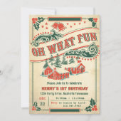 ああ何おもしろいクリスマスレトロヴィンテージ誕生日パーティー 招待状 (正面)