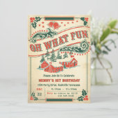 ああ何おもしろいクリスマスレトロヴィンテージ誕生日パーティー 招待状 (スタンド正面)