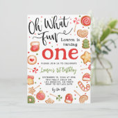 ああ何おもしろいクリスマス1st誕生日招待状 招待状 (スタンド正面)