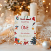 ああ何おもしろいクリスマス1st誕生日招待状 招待状