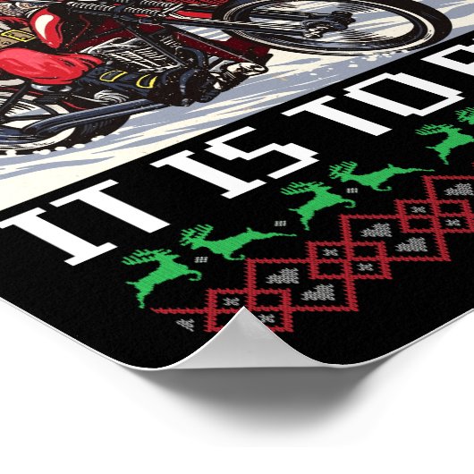 ああ何おもしろいサンタに乗るバイクだ ポスター (角)