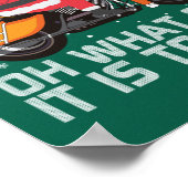 ああ何おもしろいサンタのクリスマスバイクに乗ることだ ポスター (角)