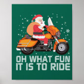 ああ何おもしろいサンタのクリスマスバイクに乗ることだ ポスター (正面)