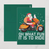 ああ何おもしろいサンタのクリスマスバイクに乗ることだ ポストカード (正面/裏面)