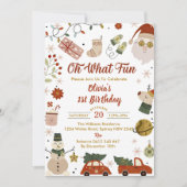 ああ何おもしろいサンタクリスマスバースデーパーティー 招待状 (正面)