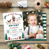 ああ何おもしろいサンタクロース誕生日写真 招待状