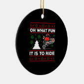 ああ何おもしろいサンタ・モトクロスのダート・ビックに乗ることだ セラミックオーナメント (右)